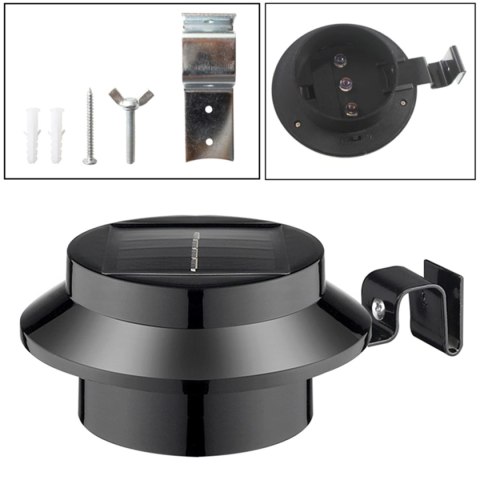 ZD52 Lampa ogrodowa solarna 3led czarna ZD52 Lampa ogrodowa solarna 3led czarna