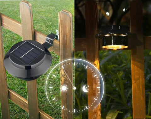ZD52 Lampa ogrodowa solarna 3led czarna ZD52 Lampa ogrodowa solarna 3led czarna