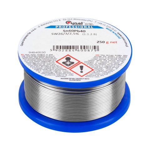 Cyna 1.5mm/250g Sn60Pb40 CYNEL Cyna 1.5mm/250g Sn60Pb40 CYNEL