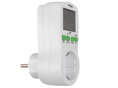 Włącznik czasowy - timer cyfrowy GB107G, 16 programów, max 240 programów, wersja niemiecka (wtyczka typu F), GreenBlue Włącznik czasowy - timer cyfrowy GB107G, 16 programów, max 240 programów, wersja niemiecka (wtyczka typu F), GreenBlue