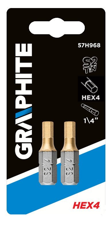 Końcówki wkrętakowe HEX4.0 x 25 mm, 2 szt. Końcówki wkrętakowe HEX4.0 x 25 mm, 2 szt.
