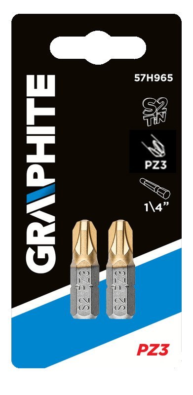 Końcówki wkrętakowe PZ3 x 25 mm, 2 szt. Końcówki wkrętakowe PZ3 x 25 mm, 2 szt.