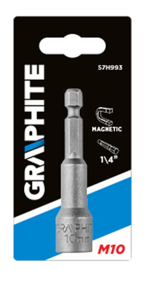 Nasadka magnetyczna 10 x 65 mm, trzpień 1/4" Nasadka magnetyczna 10 x 65 mm, trzpień 1/4"