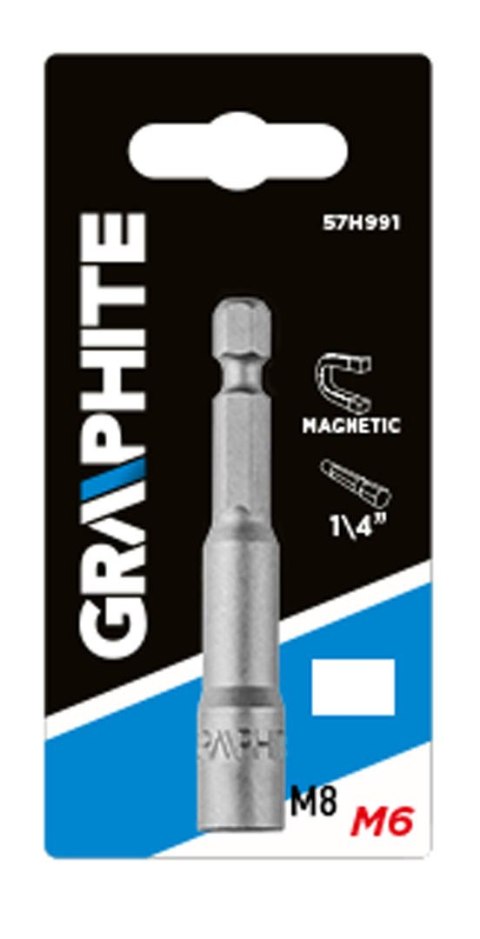 Nasadka magnetyczna 6 x 65 mm, trzpień 1/4" Nasadka magnetyczna 6 x 65 mm, trzpień 1/4"