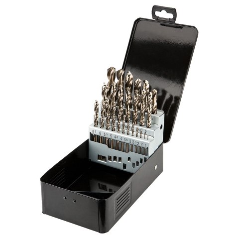Wiertła do metalu HSS-Co 1.0-13.0 mm, zestaw 25 szt. Wiertła do metalu HSS-Co 1.0-13.0 mm, zestaw 25 szt.