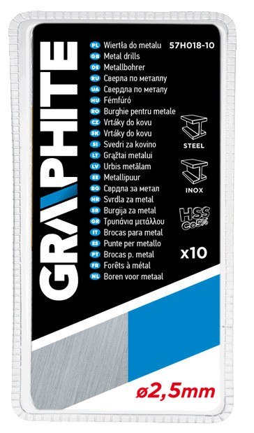 Wiertła do metalu HSS-Co 2.5 mm, 10 szt. Wiertła do metalu HSS-Co 2.5 mm, 10 szt.