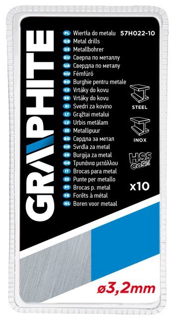 Wiertła do metalu HSS-Co 3.2 mm, 10 szt. Wiertła do metalu HSS-Co 3.2 mm, 10 szt.