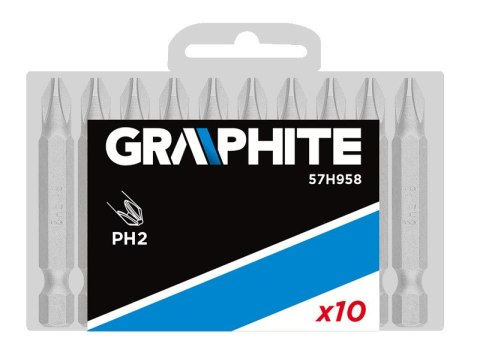 Końcówki wkrętakowe PH2 x 50 mm, 10 szt. Końcówki wkrętakowe PH2 x 50 mm, 10 szt.