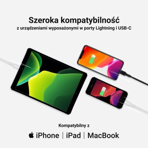 Green Cell PowerStream - Kabel Przewód USB-C - Lightning 100 cm Power Delivery certyfikat Apple MFi (biały) Green Cell PowerStream - Kabel Przewód USB-C - Lightning 100 cm Power Delivery certyfikat Apple MFi (biały)