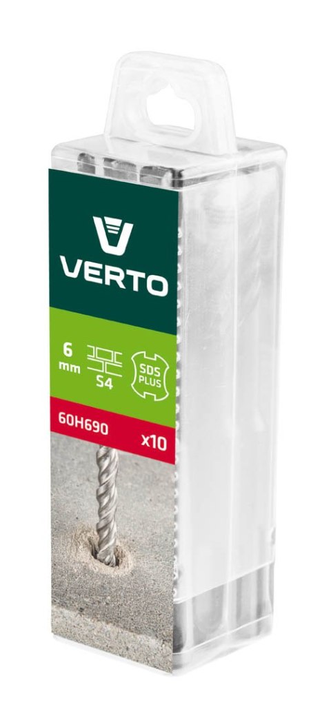 Wiertło do betonu SDS Plus, 6 x 110 mm, S4 x 10 szt. Wiertło do betonu SDS Plus, 6 x 110 mm, S4 x 10 szt.