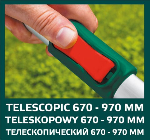 Sekator do gałęzi kowadełkowy teleskopowy 670 mm, średnica cięcia 45 mm, uchwyty aluminiowe Sekator do gałęzi kowadełkowy teleskopowy 670 mm, średnica cięcia 45 mm, uchwyty aluminiowe