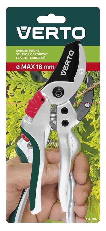 Sekator ogrodowy kowadełowy 195 mm, aluminiowy, średnica cięcia 18 mm Sekator ogrodowy kowadełowy 195 mm, aluminiowy, średnica cięcia 18 mm