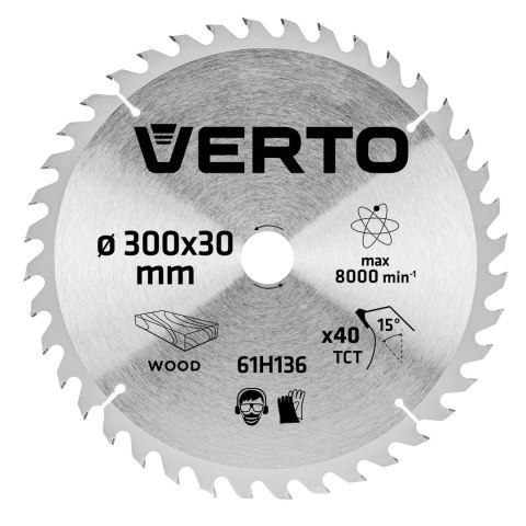 Tarcza do pilarki, widiowa, 300 x 30 mm, 40 zębów Tarcza do pilarki, widiowa, 300 x 30 mm, 40 zębów