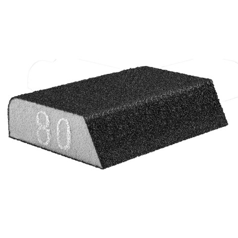 Gąbka ścierna 98 x 25 x 68 mm, K80, skośna Gąbka ścierna 98 x 25 x 68 mm, K80, skośna