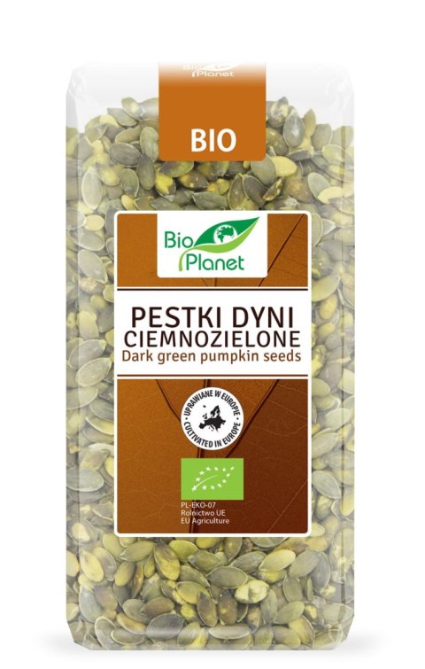 PESTKI DYNI CIEMNOZIELONE (UPRAWIANE W EUROPIE) BIO 350 g - BIO PLANET PESTKI DYNI CIEMNOZIELONE (UPRAWIANE W EUROPIE) BIO 350 g - BIO PLANET