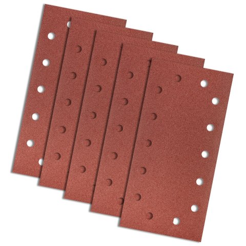Papier ścierny na rzep 115 x 230 mm, K120, 5 szt., z otworami Papier ścierny na rzep 115 x 230 mm, K120, 5 szt., z otworami