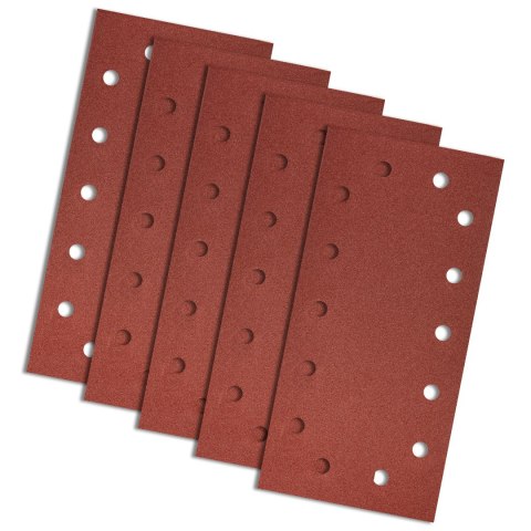 Papier ścierny na rzep 115 x 230 mm, K180, 5 szt., z otworami Papier ścierny na rzep 115 x 230 mm, K180, 5 szt., z otworami