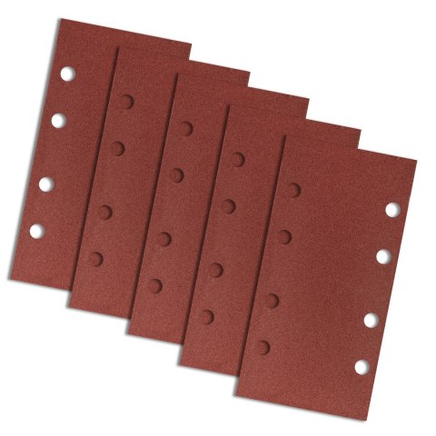 Papier ścierny na rzep 93 x 185 mm, K240, 5 szt., z otworami Papier ścierny na rzep 93 x 185 mm, K240, 5 szt., z otworami