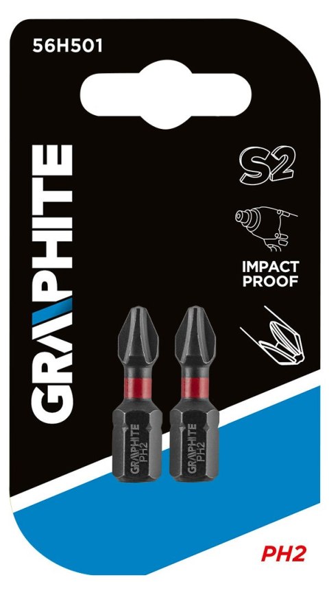 Bity udarowe PH2 x 25 mm, 2 szt. Bity udarowe PH2 x 25 mm, 2 szt.