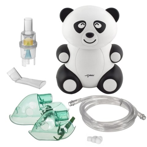 Inhalator dla dzieci Promedix PR-812 panda, zestaw nebulizator, maski, filterki Inhalator dla dzieci Promedix PR-812 panda, zestaw nebulizator, maski, filterki