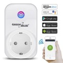 Zdalnie sterowane gniazdko WiFi Android iOS Alexa Google Home timer GreenBlue GB155G max 2000W 8 programów