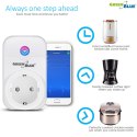 Zdalnie sterowane gniazdko WiFi Android iOS Alexa Google Home timer GreenBlue GB155G max 2000W 8 programów