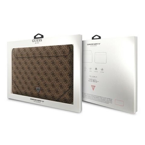 Guess 4G Uptown Triangle Logo Sleeve - Etui na notebooka 16" (brązowy) Guess 4G Uptown Triangle Logo Sleeve - Etui na notebooka 16" (brązowy)