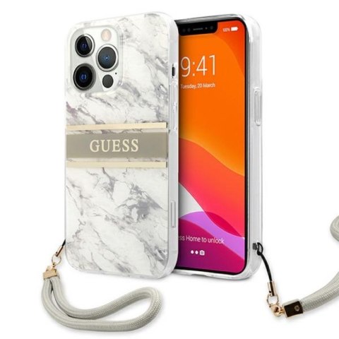 Guess Marble Strap - Etui iPhone 13 Pro Max (szary) Guess Marble Strap - Etui iPhone 13 Pro Max (szary)