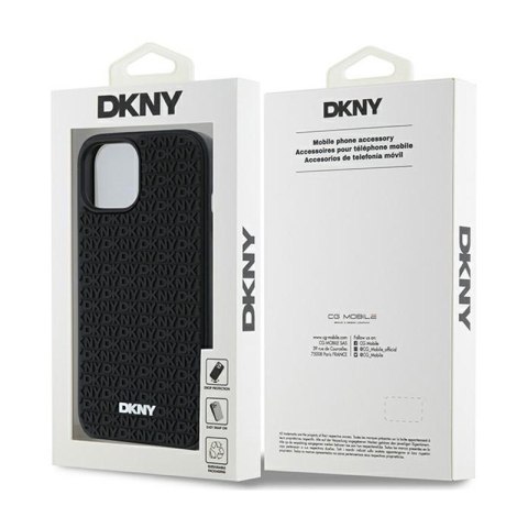 DKNY 3D Rubber Repeat Pattern - Etui iPhone 15 Plus (czarny) DKNY 3D Rubber Repeat Pattern - Etui iPhone 15 Plus (czarny)