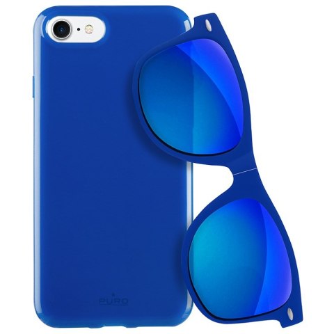 PURO Sunny Kit - Zestaw etui iPhone SE (2022 / 2020) / 8 / 7 + składane okulary przeciwsłoneczne (niebieski) PURO Sunny Kit - Zestaw etui iPhone SE (2022 / 2020) / 8 / 7 + składane okulary przeciwsłoneczne (niebieski)