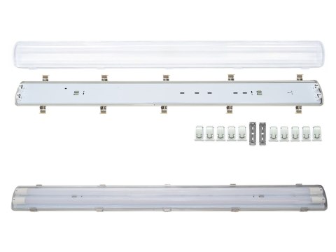 Oprawa hermetyczna przemysłowa ip65 led 1x120cm t8 g13 jednostronnie zasilana Oprawa hermetyczna przemysłowa ip65 led 1x120cm t8 g13 jednostronnie zasilana