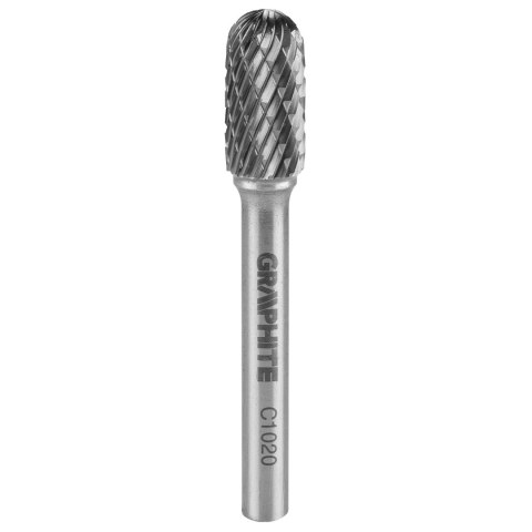 Frez do metalu HM, typ C (walcowy zaokrąglony), 10 x 20 mm, trzpień 6 x 45 mm Frez do metalu HM, typ C (walcowy zaokrąglony), 10 x 20 mm, trzpień 6 x 45 mm