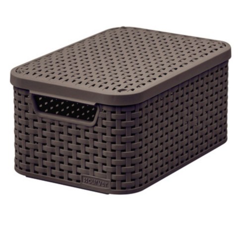 Koszyk z pokrywą Curver Rattan Style S ciemny brąz Koszyk z pokrywą Curver Rattan Style S ciemny brąz