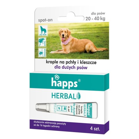 Krople na pchły i kleszcze dla dużych psów Happs Herbal Krople na pchły i kleszcze dla dużych psów Happs Herbal