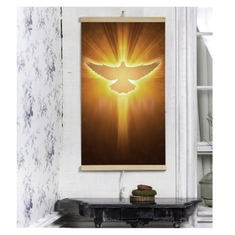 Grzejnik na podczerwień - giętki panel grzewczy 430W TRIO wzór 12 gołąb, wymiary 100x57cm z regulatorem Grzejnik na podczerwień - giętki panel grzewczy 430W TRIO wzór 12 gołąb, wymiary 100x57cm z regulatorem