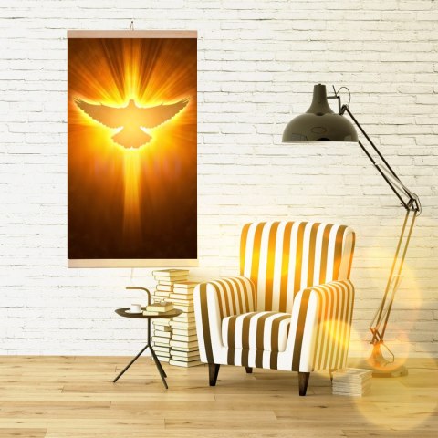 Grzejnik na podczerwień - giętki panel grzewczy 430W TRIO wzór 12 gołąb, wymiary 100x57cm z regulatorem Grzejnik na podczerwień - giętki panel grzewczy 430W TRIO wzór 12 gołąb, wymiary 100x57cm z regulatorem