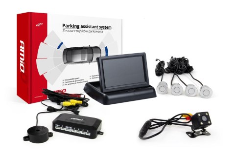 Zestaw czujników parkowania tft02 4,3" z kamerą hd-315-led 4 sensory srebrne Zestaw czujników parkowania tft02 4,3" z kamerą hd-315-led 4 sensory srebrne