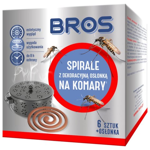 Zestaw 6 spiral na komary z osłonką stalową Bros Zestaw 6 spiral na komary z osłonką stalową Bros