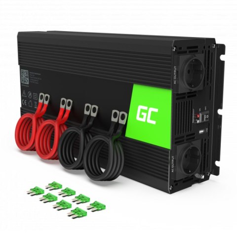 Green Cell - Przetwornica napięcia Inwerter Green Cell® 12V na 230V 2000W/4000W Czysta sinusoida Green Cell - Przetwornica napięcia Inwerter Green Cell® 12V na 230V 2000W/4000W Czysta sinusoida