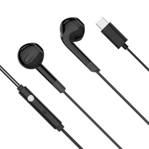 Słuchawki douszne z mikrofonem na USB-C Kruger&Matz C2 czarne Słuchawki douszne z mikrofonem na USB-C Kruger&Matz C2 czarne