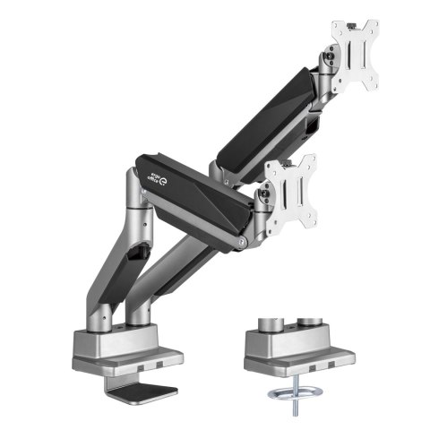 Uchwyt biurkowy na dwa monitory uniwersalny Ergo Office, sprężyna gazowa 17"-35" 15kg, VESA 75x75 / 100x100, ER-446 Uchwyt biurkowy na dwa monitory uniwersalny Ergo Office, sprężyna gazowa 17"-35" 15kg, VESA 75x75 / 100x100, ER-446