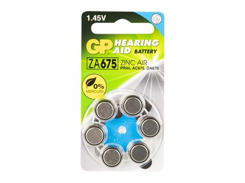 82-523# Bateria za675 gp1,4v 11,6x5,4mm blister 6sztuk 630ma 82-523# Bateria za675 gp1,4v 11,6x5,4mm blister 6sztuk 630ma