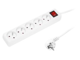 98-037# Przedłużacz sieciowy pr-570wsp 5-gniazd z uziemieniem+wyłącznik 1,5m biały 3x1,5mm