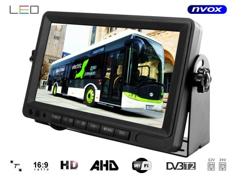 Monitor rejestrator samochodowy lcd 7cali ahd z obsługą 4 bezprzewodowych kamer 12v 24v Monitor rejestrator samochodowy lcd 7cali ahd z obsługą 4 bezprzewodowych kamer 12v 24v