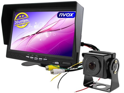 Monitor samochodowy lcd 7cali 4pin 12v 24v oraz 1 kamera Monitor samochodowy lcd 7cali 4pin 12v 24v oraz 1 kamera