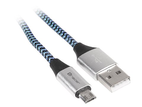 Kabel TRACER USB 2.0 AM - micro 1,0m czarno-niebieski Kabel TRACER USB 2.0 AM - micro 1,0m czarno-niebieski