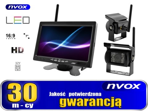 Zestaw monitor samochodowy lcd 7cali 12v 24v oraz 2 kamery bezprzewodowe Zestaw monitor samochodowy lcd 7cali 12v 24v oraz 2 kamery bezprzewodowe