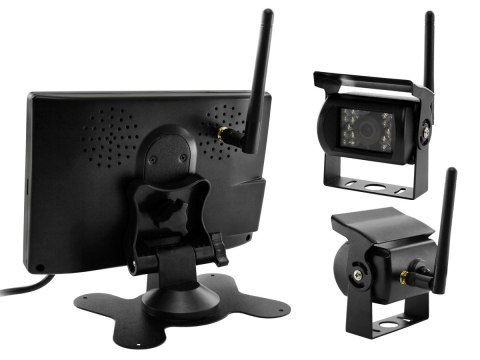 Zestaw monitor samochodowy lcd 7cali 12v 24v oraz 2 kamery bezprzewodowe Zestaw monitor samochodowy lcd 7cali 12v 24v oraz 2 kamery bezprzewodowe