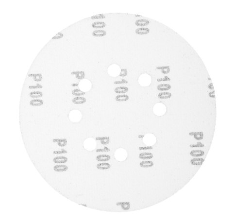 Krążki ścierne 150 mm, K100, 5 szt., z 8 otworami, 65mm Krążki ścierne 150 mm, K100, 5 szt., z 8 otworami, 65mm