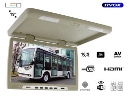 Monitor podwieszany podsufitowy led 19cali z systemem android usb fm bt wifi 12v/24v
